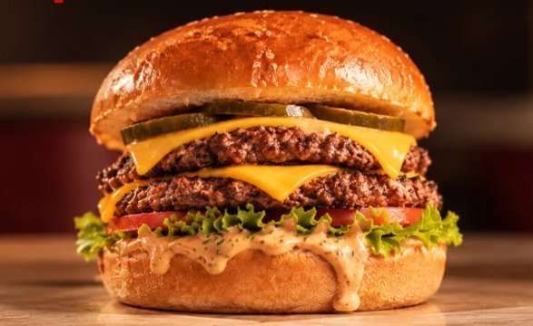 Double smash cheeseburger with pickles